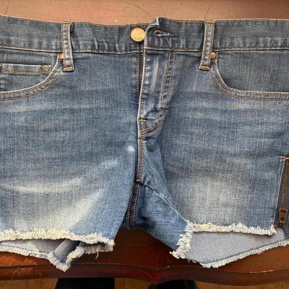 GAP Light Blue Frayed Hem Denim Jean Shorts